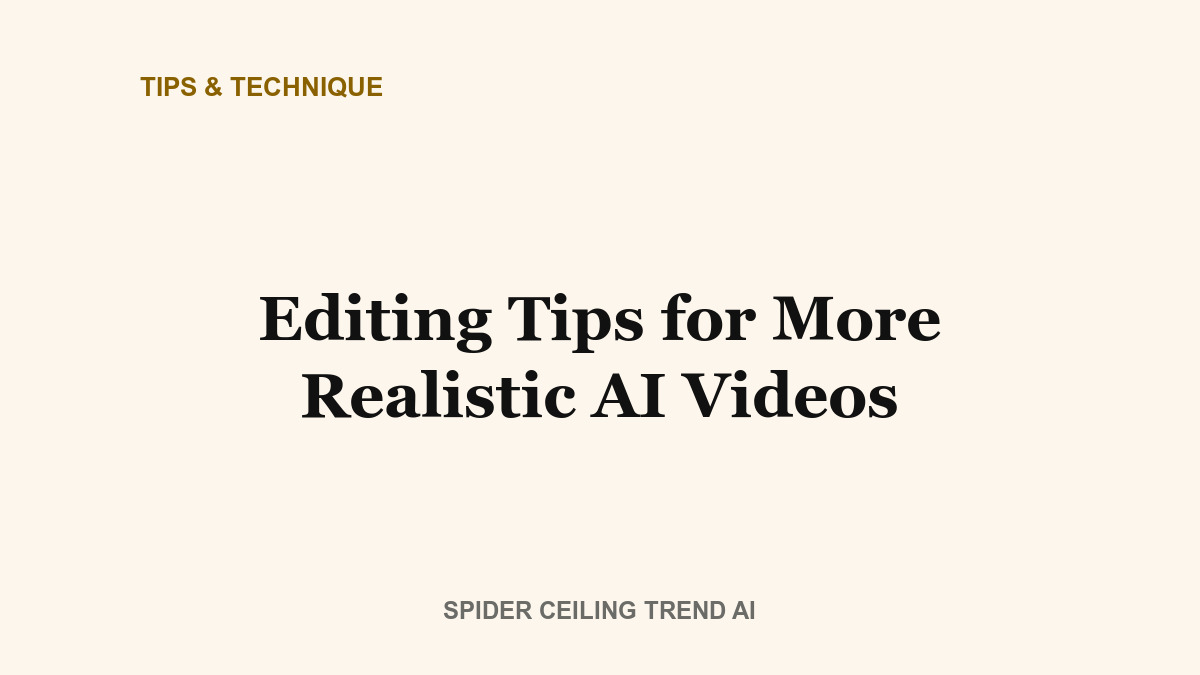 Editing Tips to Make Your AI Trend Video Look More Realistic