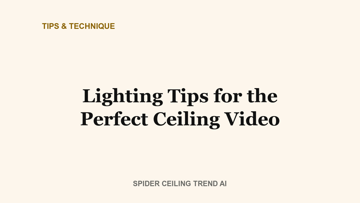 Lighting Tips for the Perfect Ceiling Crawl Video